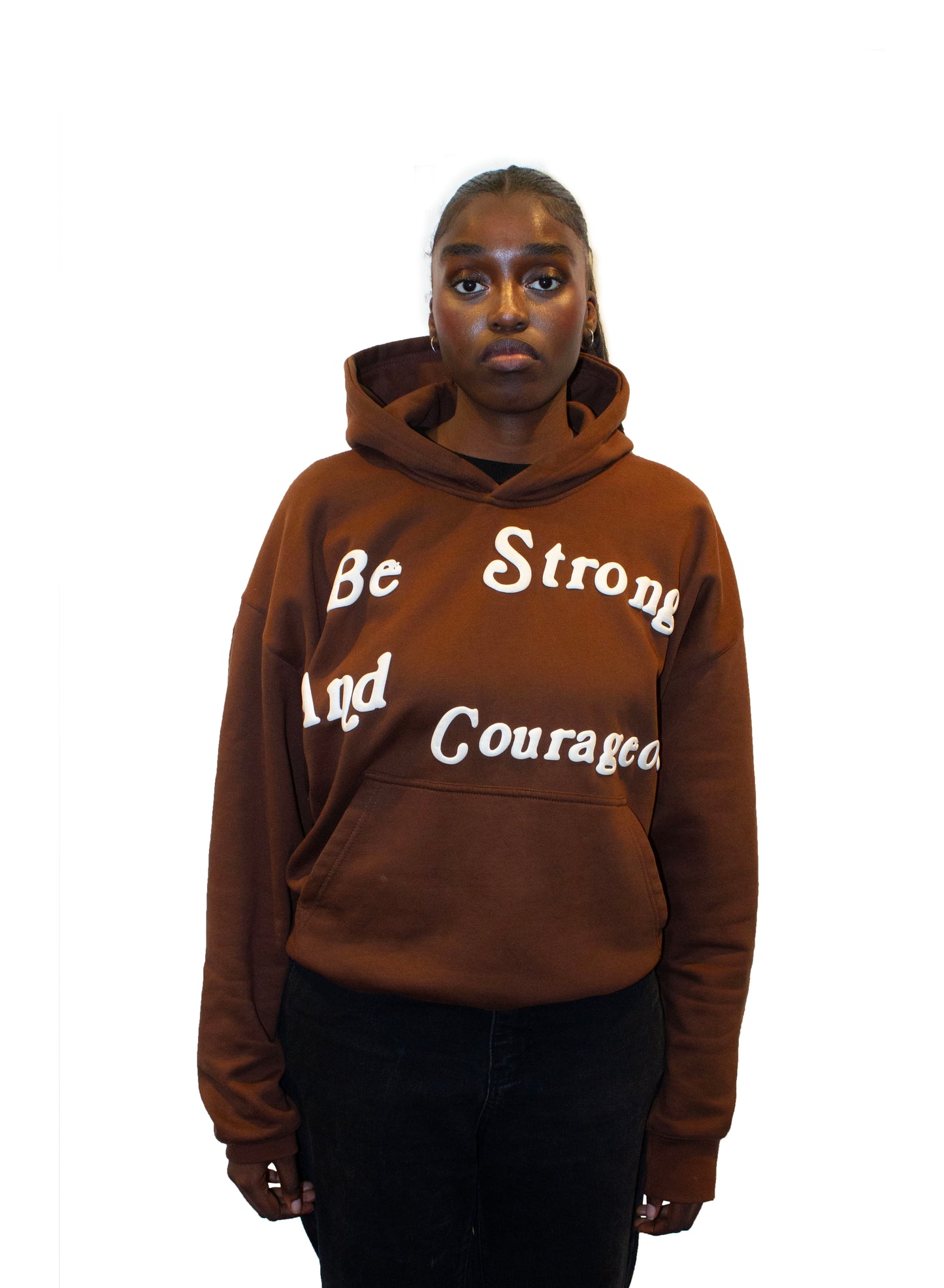 Be Strong and Courageous Hoodie (Brown)