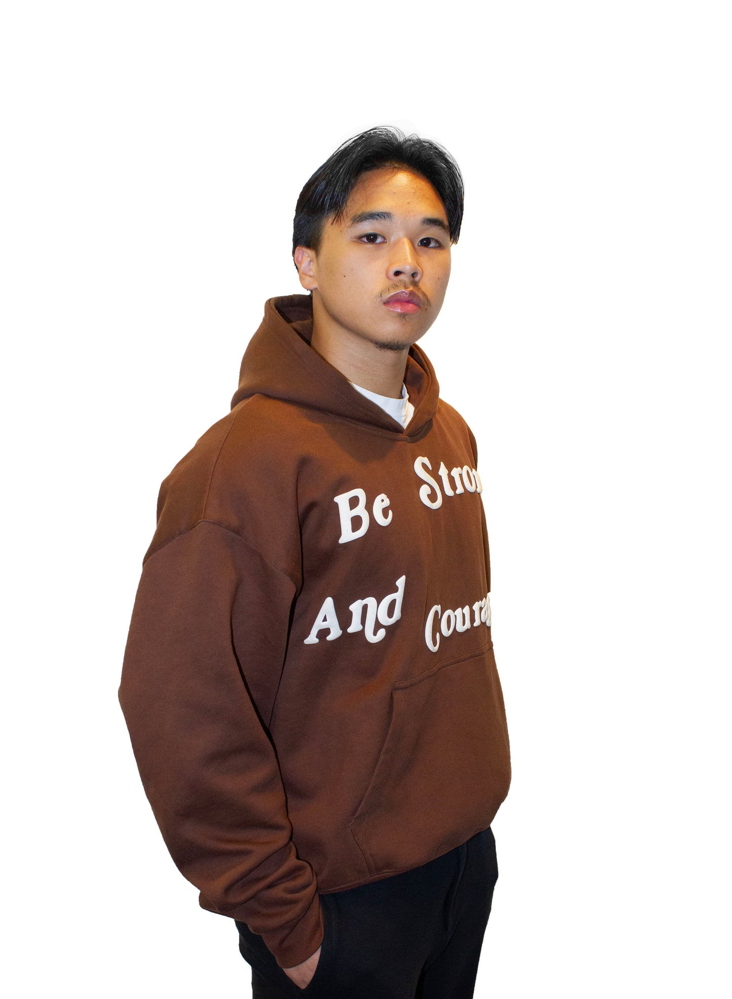 Be Strong and Courageous Hoodie (Brown)