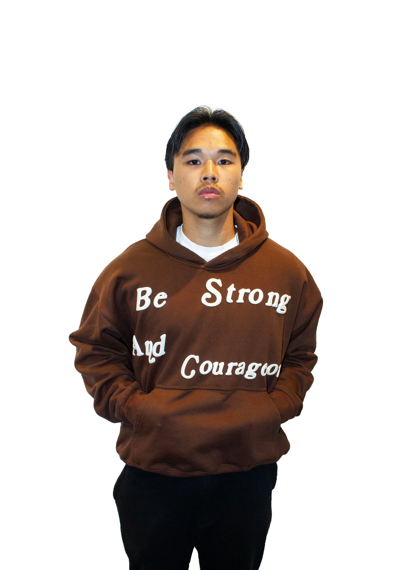 Be Strong and Courageous Hoodie (Brown)