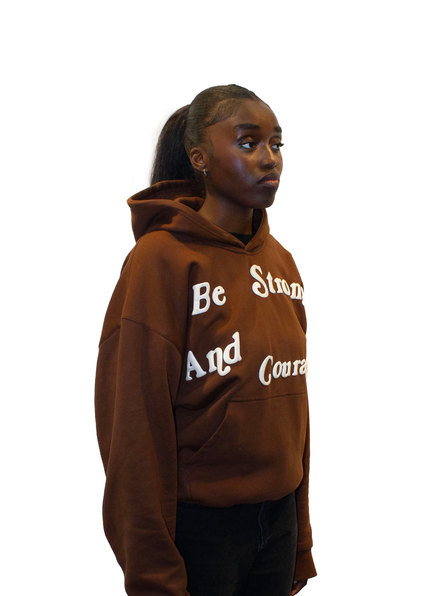 Be Strong and Courageous Hoodie (Brown)